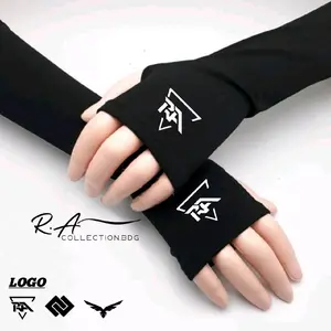 MANSET TANGAN LUBANG JEMPOL HITAM / HANSHOCK LUBANG / SLEEVE OLAHRAGA / MANSET TANGAN UNISEX Hitam Muslim Handsock