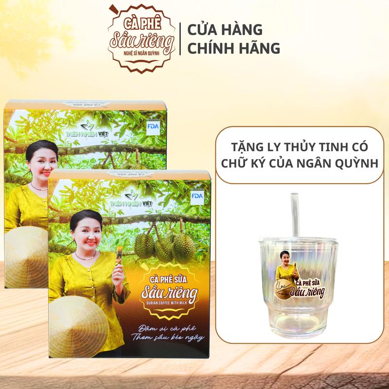 Có Quà Combo 2 Hộp Cà Phê Sữa Sầu Riêng Ngân Quỳnh Đậm Vị Cà Phê Thơm Sầu Béo Ngậy - 2 Hộp 12 Gói 18g gói Coffee Cafe combo 3 cà phê cà phê