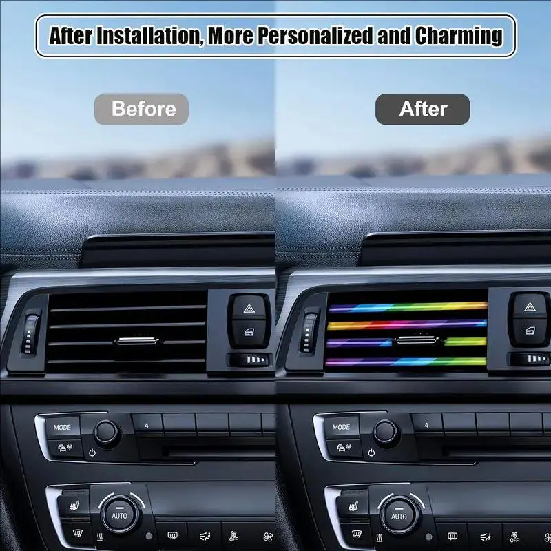 Car Air Conditioner Outlet Decorative Strip, U-shaped Chrome-plated Car Air Conditioner Outlet Decorative Strip, Car Interior Decoration Accessories 3