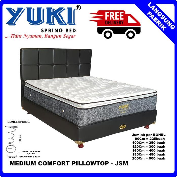 Gambar Spring Bed Medium Comfort Pillow Top - JSM Uk 90 100 120 160 180 200 - 120Cm Full Set dari Yuki Spring Bed Kota Administrasi Jakarta Utara 3 Tokopedia