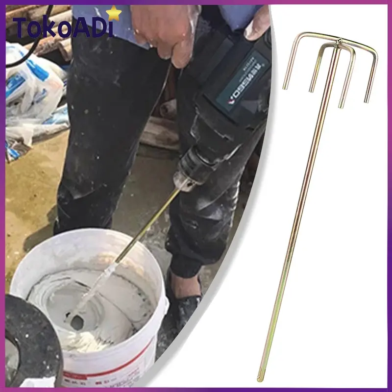 Stainless Steel Mata Bor Mixer Alat Pengaduk Adonan Semen Cat Keramik Proyek Renovasi Rumah Mata Bor Material Konstruksi 50CM