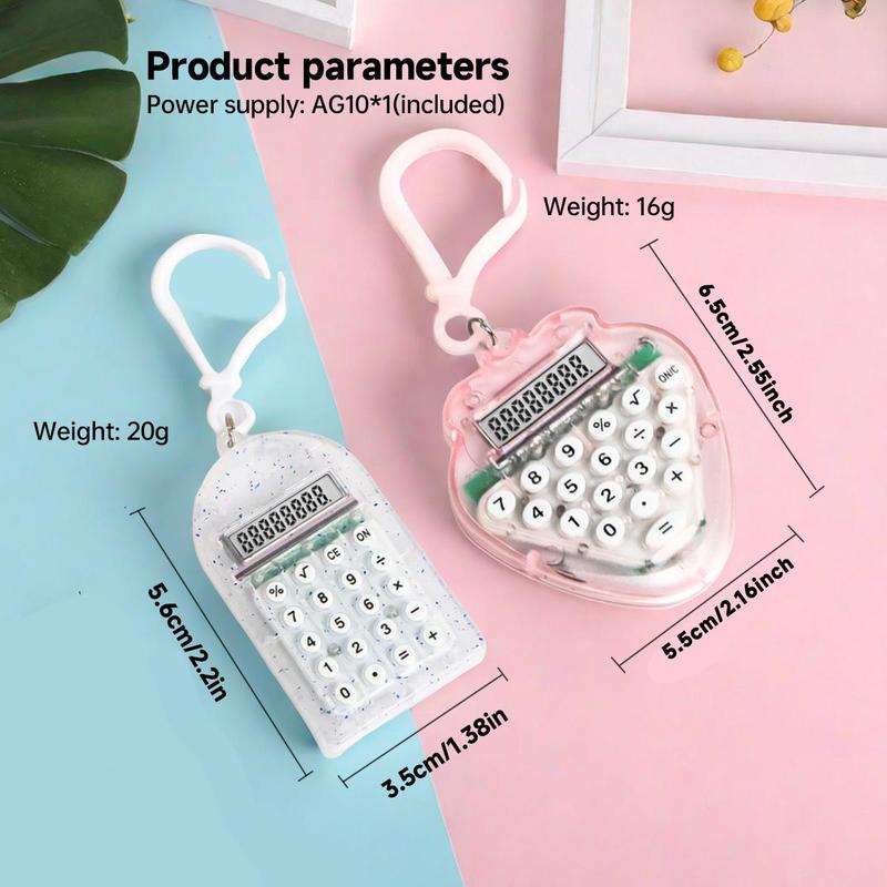 Product Introduction of Mini Calculator Keychain, 1 Count Irregular Shaped Portable Calculator, Creative Calculator for Students, Accounting Supplies for Home & Office 1