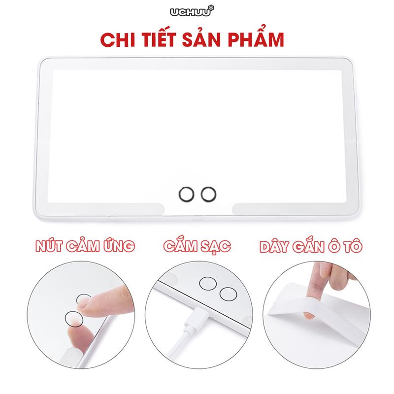 Product Introduction of Gương Trang Điểm LED Treo Ô Tô UCHUU Gương Có Đèn Gắn Che Nắng Xe Hơi Cảm Ứng Điều Chỉnh Độ Sáng 7