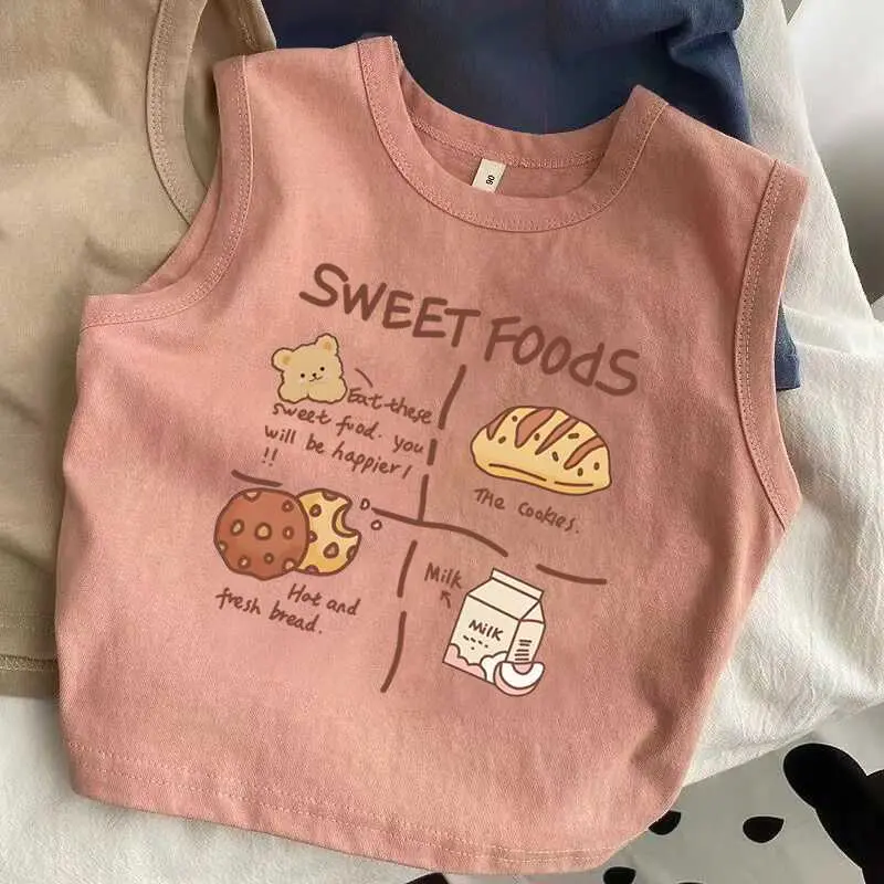 Áo Thun Không Tay Cho Trẻ Em, Áo Ba Lỗ Cotton Nguyên Chất, In Hình Hoạt Hình Dễ Thương Cho Bé Trai Và Bé Gái, Áo Thun Phong Cách Hàn Quốc, Thích Hợp Cho Mùa Hè, Năm Xuất Bản 2025, Bán Chạy Cửa Hàng