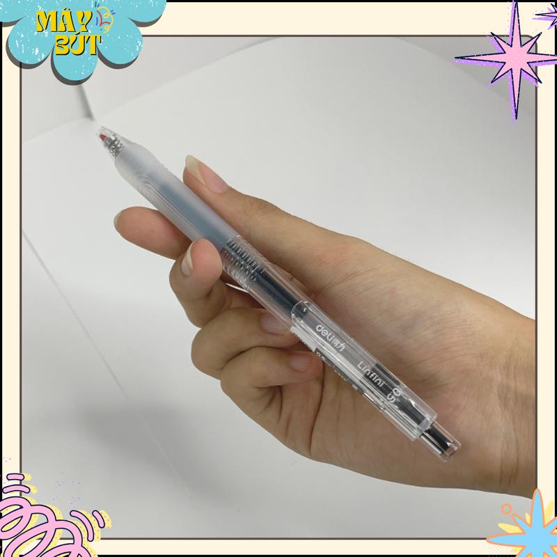 Bút Bi Nước Deli Viết Gel Bấm A575  0.5mm Mực Xanh Đen Đỏ Trơn Tru Cho Học Sinh Văn Phòng   gel  bút bi  đan nét mượt bút 3