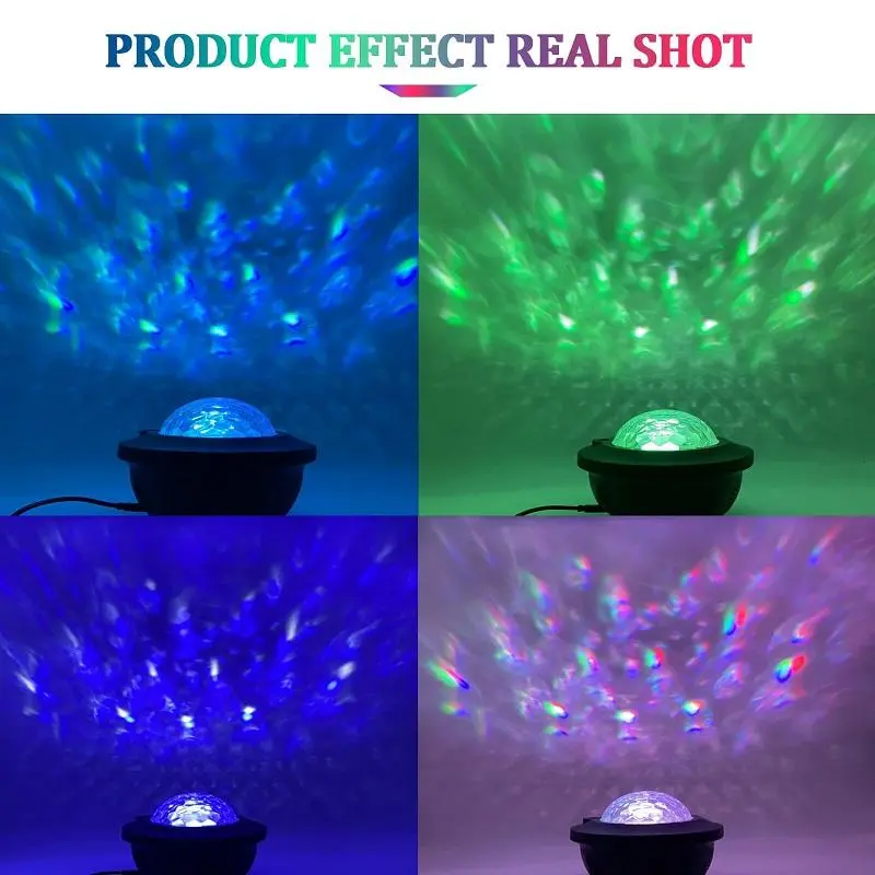 Starry Sky Projector Night Light, LED Water Wave Projector Atmosphere Light, Galaxy Projector Table Lamp with Remote Control, Decorative Ambient Light 5