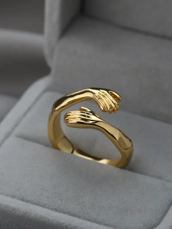 Creative Hand Design Cuff Ring, Adjustable Rings, Fashion Accessories for Both Men & Women for Party, Daily Clothing Decor, Trendy All-match & Exquisite Jewelry for Birthday Gift 0