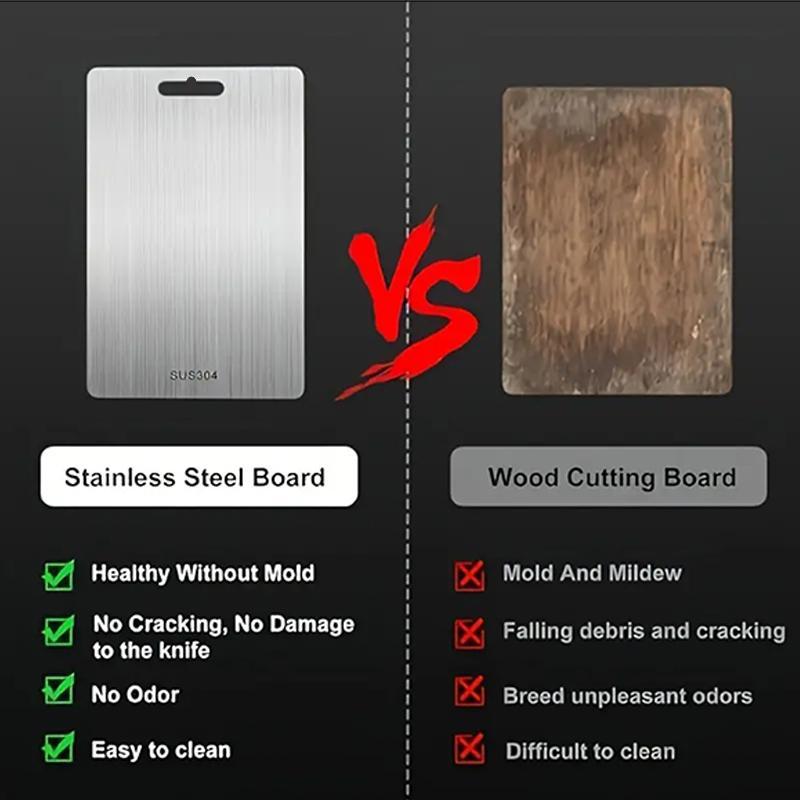Stainless Steel Chopping Board, 1 Count Durable Easy Cleaning Cutting Board, Kitchen Cutting Board for Fruit & Vegetable, Kitchen Accessories 4