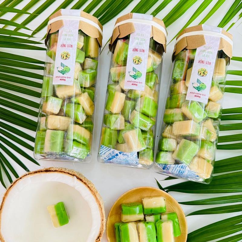Kẹo dừa không đường các vị ( lá dứa , gấc, nguyên chất, cafe ) Ăn Vặt Candy