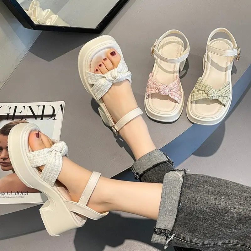 Giày Nữ, ngoại Cỡ (35-43), Dép Tăng Chiều Cao Đế, Thích Hợp Cho Mùa Hè, Chống Trượt, Hở Ngón Chân, Có Thể Đeo Ngoài Trời DéP Shoes 5