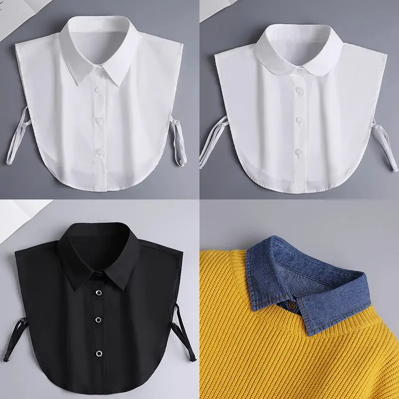 Fake collar women's spring, autumn and winter white pointed collar versatile shirt collar with sweater with sweater shirt with base fake collar inside