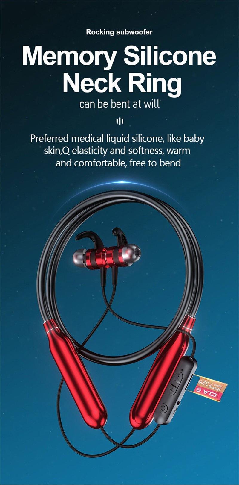 Product Introduction of Tai nghe không dây, ROR Chính Hãng, kiểu đeo cổ, có Bluetooth, có Micrô, Thích hợp cho thể thao, khử tiếng ồn, auriculares, Fone, thiết bị nghe nhạc Nhét Tai Earphone 8