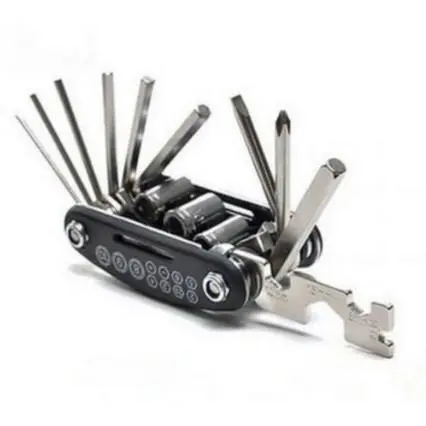 16 IN 1 PORTABLE MOTORSIKAL TOOL KIT ALLEN KEY SET DURABLE HEXAGON ALAN SPOKE WRENCH MTB SRCEWDRIVER SCREW SKRU ENJIN ENGINE DRIVER TOL19 lc135 v8 y15zr rsx150 rs150r ex5 sym vf3i nvx nmax kriss rxz Hardware Tools