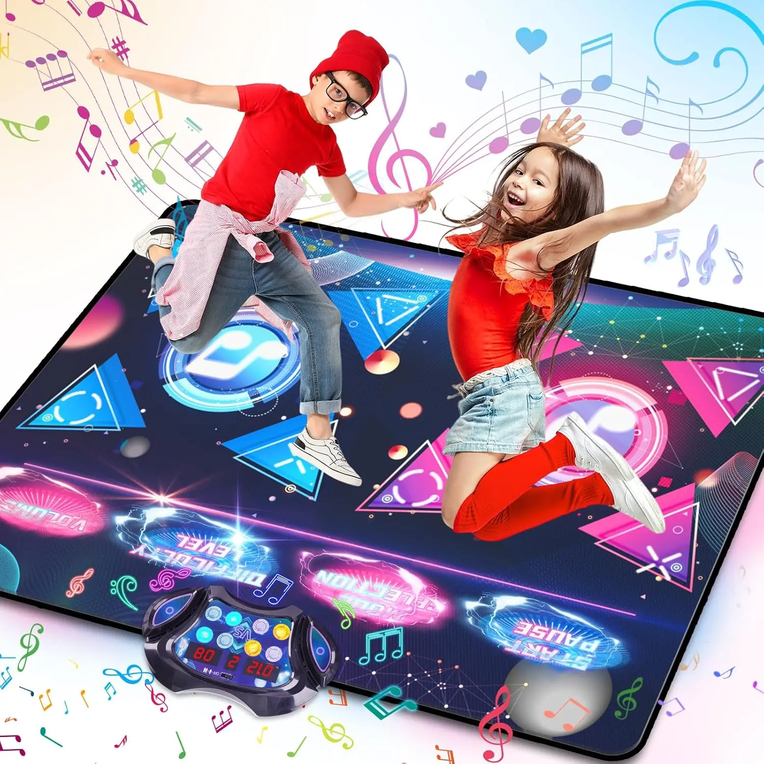 Music & Light Interactive Dance Mat, 1 Count Indoor Sports Toy, Parent-child Fun Game Props, Birthday Gift for Boys & Girls