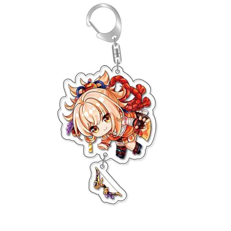 Product Introduction of Genshin Impact Keychain Acrylic Keqing Venti Diluc Klee Hung Key Chain Cosplay Accessories Women Men Backpack Pendant Key Ring 20