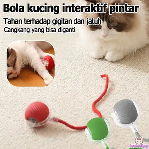 Set Mainan Bola Kucing 3 Warna - Kombinasi Bola Pantul dan Guling untuk Hiburan Interaktif Kucing Dewasa dan Anak Melatih Insting Berburu dan Mengurangi Kebosanan