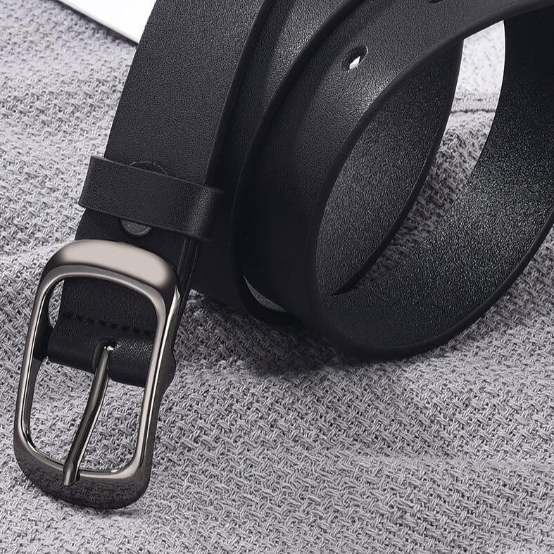 Thắt lưng da nam nữ dây nịt nam bản lớn FORD màu đen cá tính dễ phối đồ KuuClothes - Thắt lưng ForD