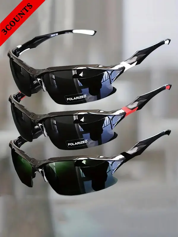 Unisex Sporty Semi-frame Wrap Around Sunglasses, Outdoor Cycling Driving Sunglasses, Biking Sunglasses, Fashion Accessories for Men & Women, Bicycle Shades 1