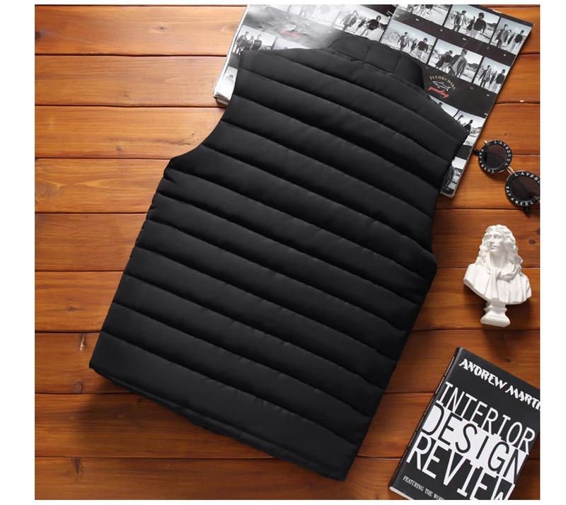 Product Introduction of Aiwetin Men' Sleeveless Vest Jackets Winter Fashion Male Cotton-Padded Vest Coats Men Stand Collar Warm Waistcoats Clothing 5XL 7