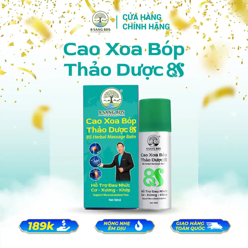 8S2 - MUA 1 TẶNG 1 - Cao Xoa Bóp Thảo Dược 8S - Truyền thống (chai nhôm) - Hỗ trợ cải thiện các vấn đề cơ xương khớp 5
