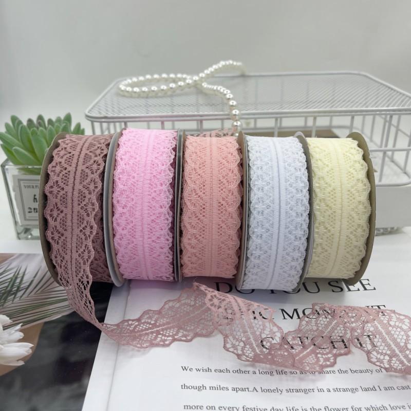 Ruy Băng Ren Bản 2,5cm Viền Hai Biên Nhiều Màu Trang Trí Bó Hoa, dây áo, Phụ Kiện Handmade 5