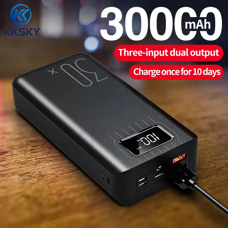 Bộ sạc nhanh, Kksky, 30000mAh, Sạc nhanh, Pin sạc dự phòng 100% Authentic