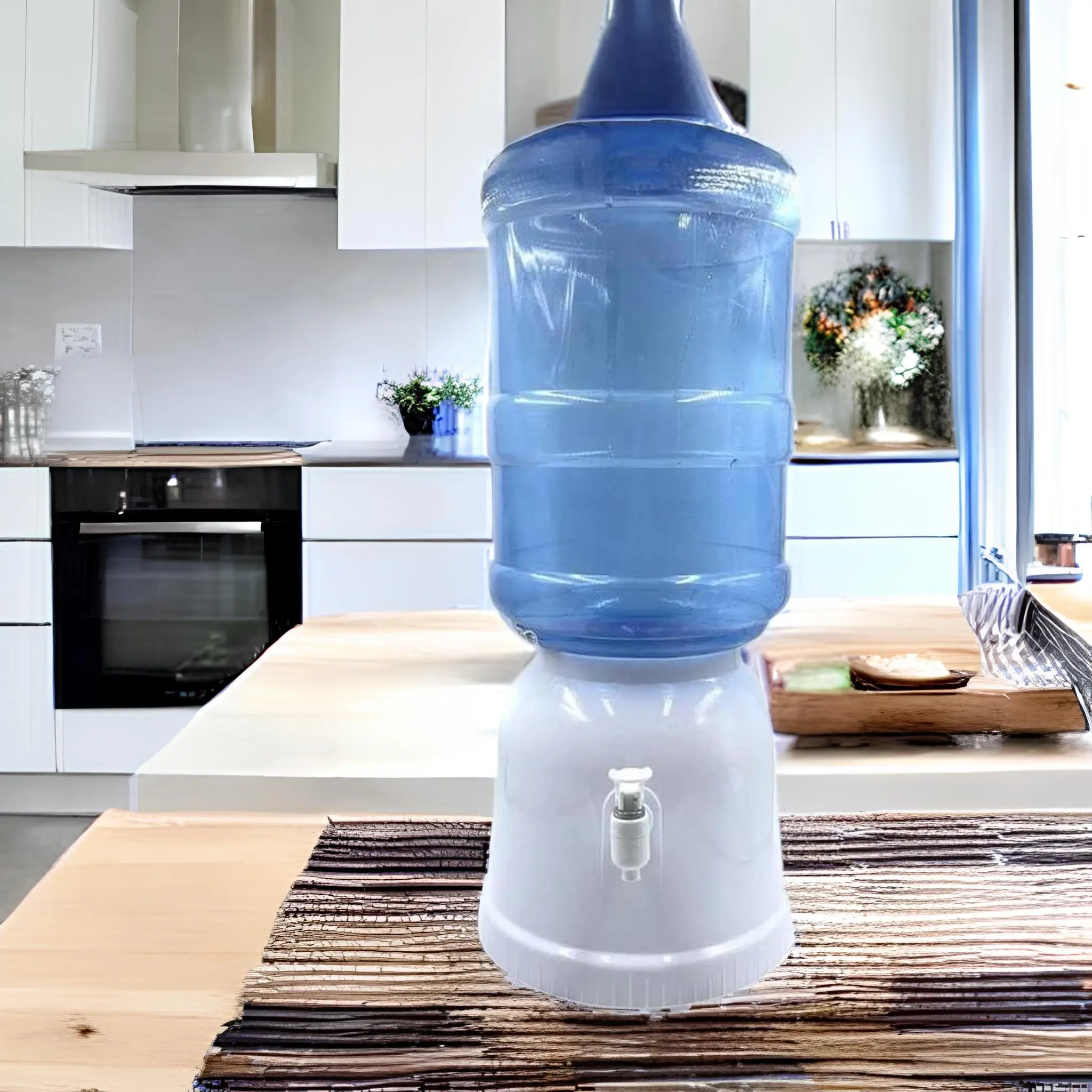Round Plastic Table Top Water Dispenser with Faucet - C02056
