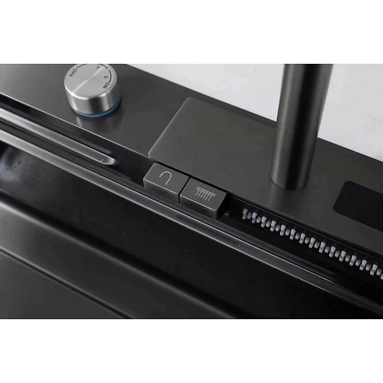HOT] [NEW][HIỂN THỊ NHIỆT ĐỘ] Chậu rửa chén một hố lớn inox 304 phủ Nano Đen Cao Cấp 75 x46 GỒM VÒI THÁC NƯỚC 1