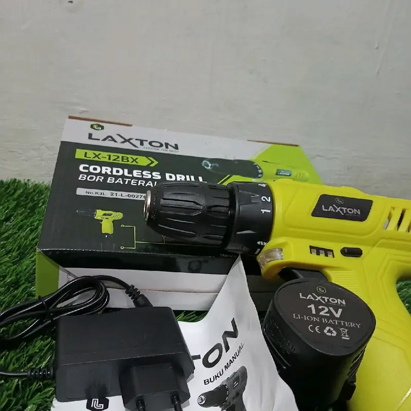 laxton mesin bor baterai tangan cordless drill cas 12v 10mm murah laris 0