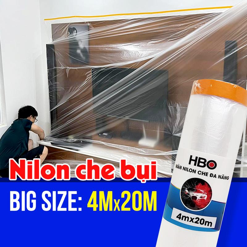 Màng nilong bọc đệm che bụi, tấm chắn bụi, che sơn cho đồ nội thất big size 4mx20m, siêu dai, siêu tiện lợi