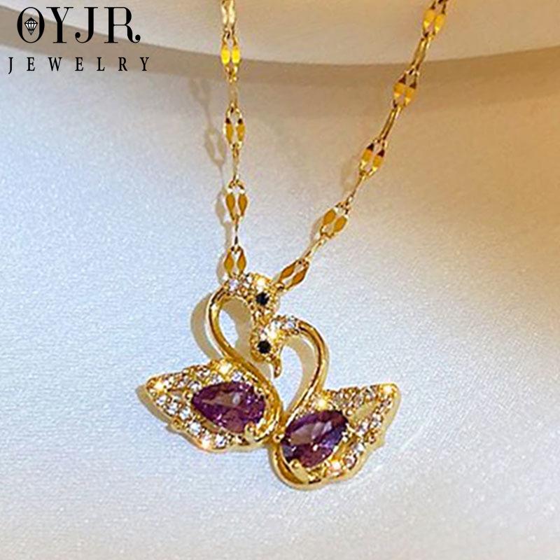  OYJR dây chuyền  Voan thiên nga vòng cổ titan không rỉ nữ trang sức cao cấp Chain 