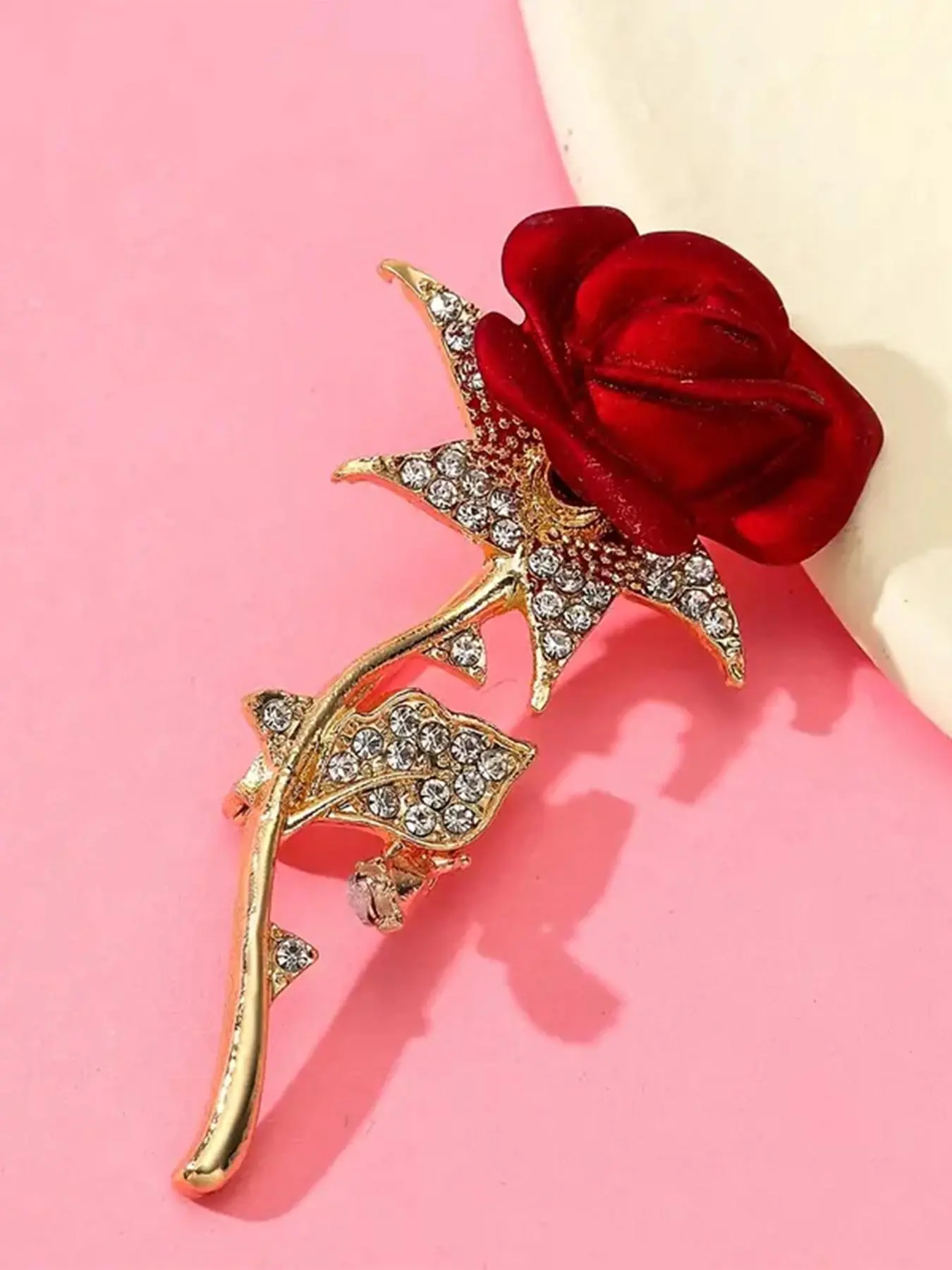 Women's Elegant Rhinestone Decorated Flower Design Brooch, Exquisite Trendy Brooch, Fashionable Clothes Jewelry for Women & Girls