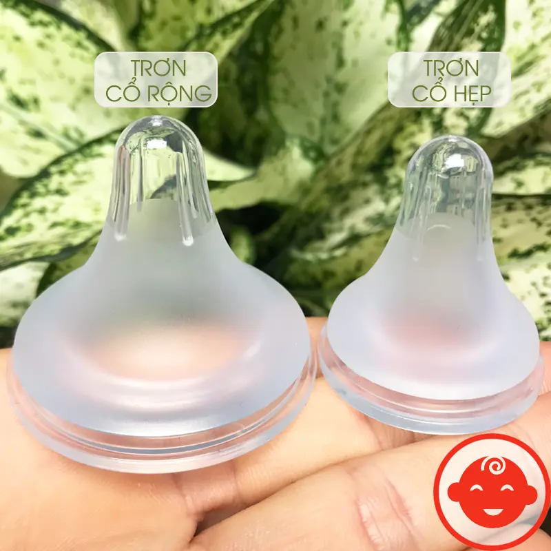 Núm Ti Silicon Mềm Cổ Rộng, Cổ Hẹp Đủ Size S/M/L/LL Cho Bé 2