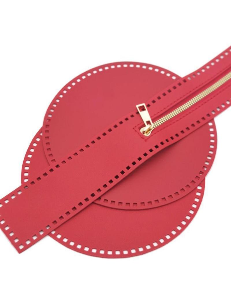 Product Introduction of Women's Solid Color Bag Kniting Kit, Including Round Plate & Zipper & Chain Strap & Accessories, Bag Accessories for Diy Bag Making 6