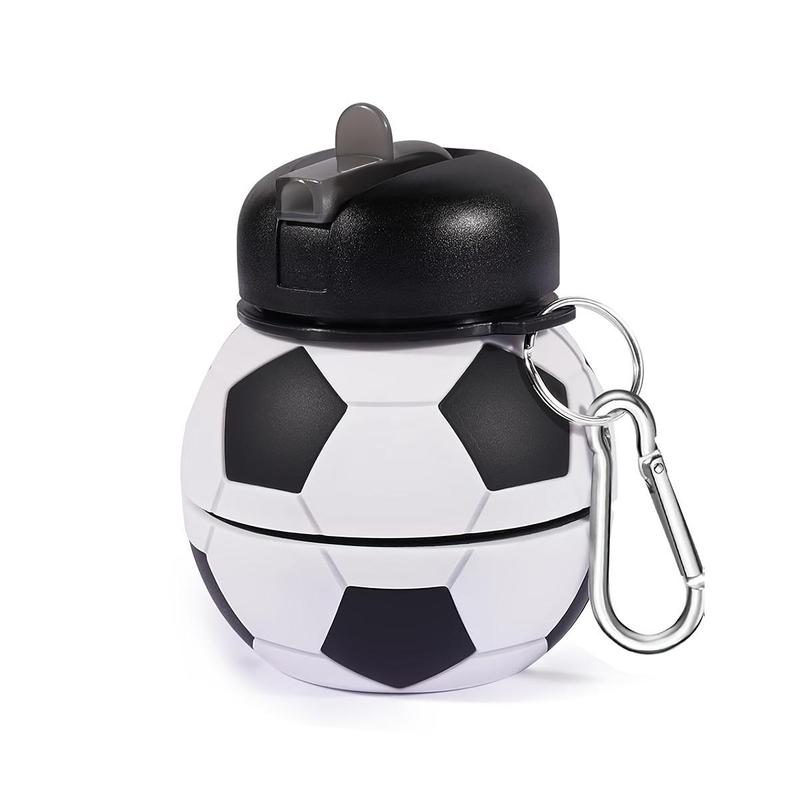 Soccer Ball Design Water Bottle, 1 Count Sports Water Bottle with Lid & Chain, Sports Drinking Cup for Outdoor Sports, Gift for Soccer Lovers, Drinkware 3