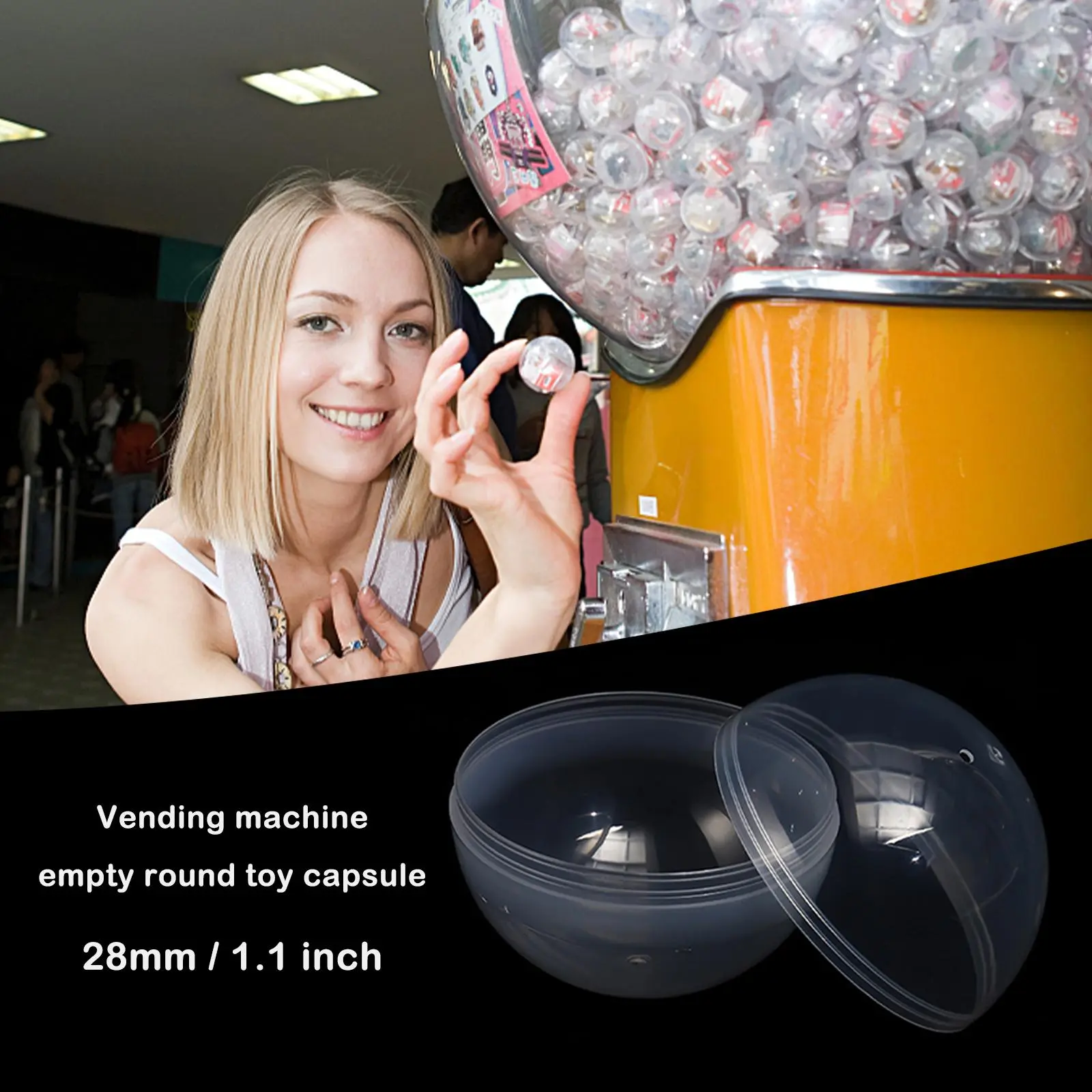 1 Pcs Vending Machine Capsule Empty Round Toy Capsule Chemical Burrs Surface Properties Without Z6Q2
