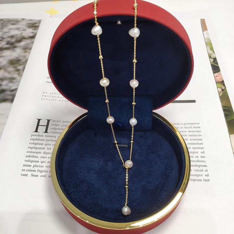 Product Introduction of Natural Jewelry Classic Hot Selling Product Zhuji Pearl Natural Freshwater Pearl Starry Pearl Necklace High-Grade Light Luxury Clavicle Chain Summer 16