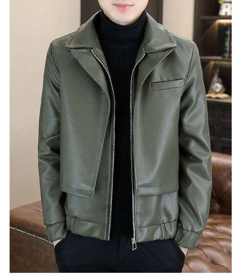 Product Introduction of High-End Leather Men's Casual Jacket Korean-Style Slim-Fit Motorcycle Clothing Leather Jacket Long-Sleeved Jacket Cold-Proof Raccoon Coat Parent 26