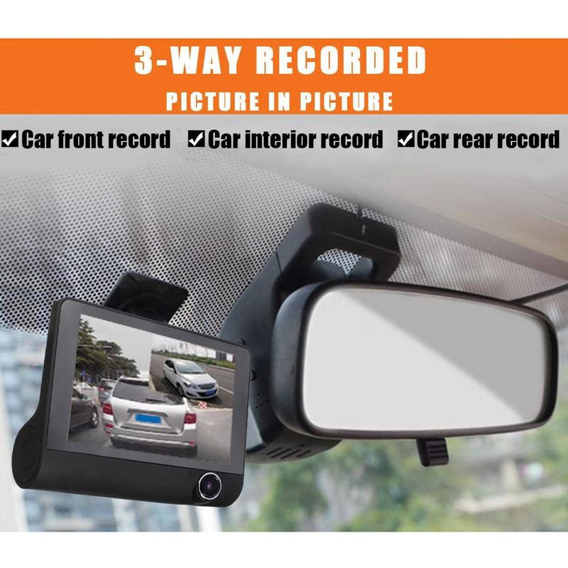Product Introduction of COD FREE Shipping 3 Lens Full HD 1080P Video Car DVR Recorder / Front / Rear / Inside 6