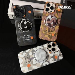 เคสโทรศัพท์แมวและสุนัข, EMO ดั้งเดิม, การออกแบบกราฟฟิตีเฉพาะบุคลิกภาพสร้างสรรค์, พร้อมขาตั้งถุงลมนิรภัย, เข้ากันได้กับ iPhone 16 Pro Max, Apple 15/14/13