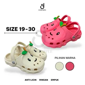 DOMINIC Sandal Baim Bapau Anak Perempuan Cute Trendy Karakter Apel Anti Licin Bahan EVA Size 19-30