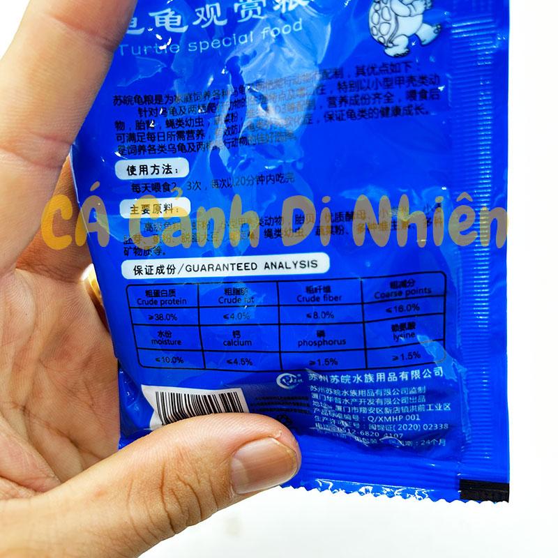 Thức ăn cho RÙA dạng hạt dài 5mm gói XANH DƯƠNG 10 gram - Cám cá cảnh 2