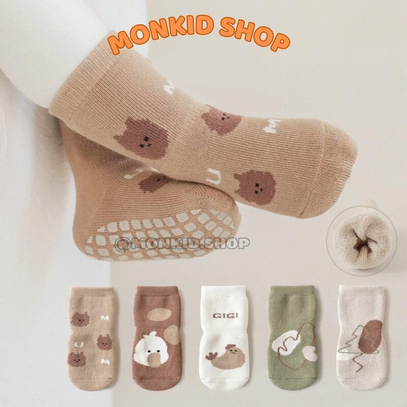 Set 10 đôi Tất, vớ chống trượt hình thú cho bé trai và bé gái sơ sinh size 0-2 tuổi, hình ngẫu nhiên theo bé trai, bé gái