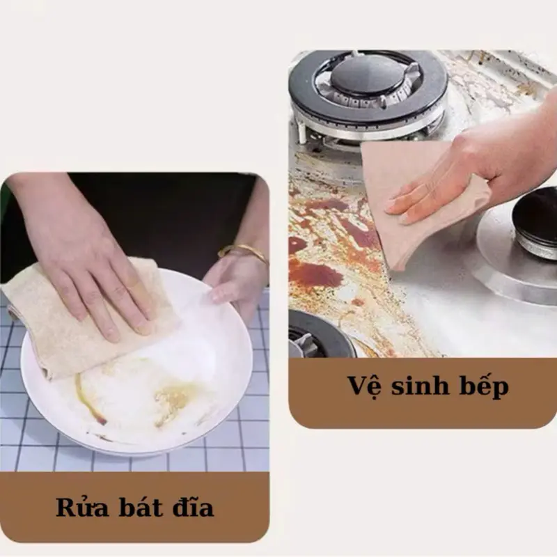 COMBO 5 MÉT Khăn Lau Xơ Mướp Từ Sợi Thực Vtậ Tự Nhiên, Khăn Lau Nhà Bếp Thấm Hút Dầu Tốt 6