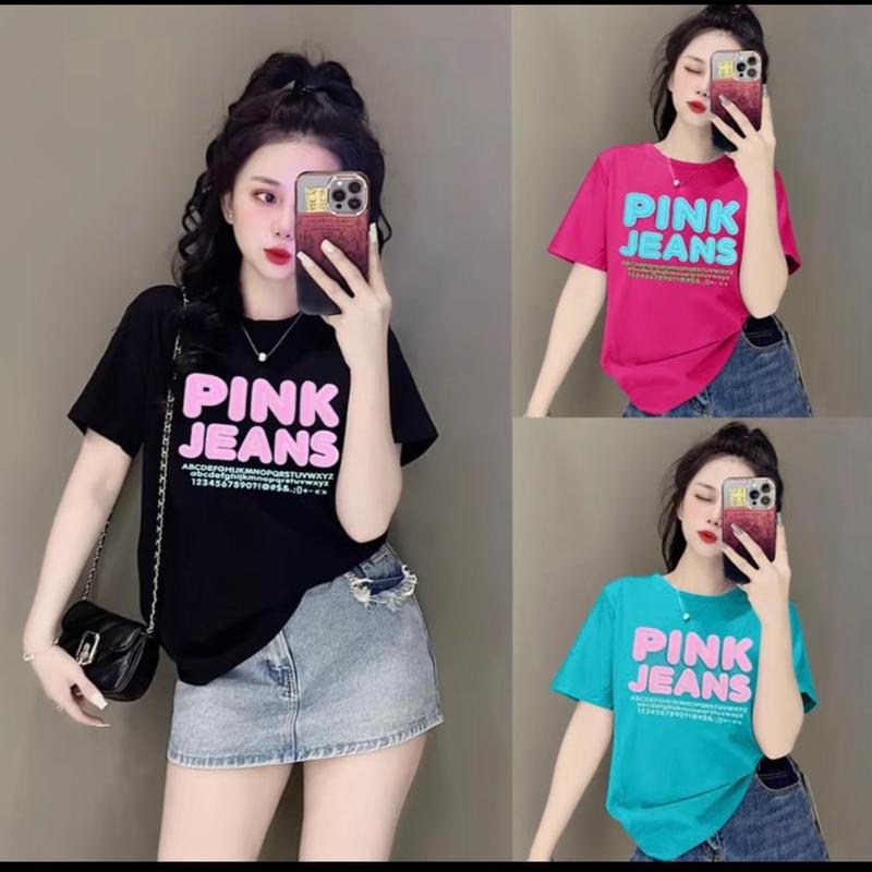 Mã 31 - Áo thun thái form vừa ( 40-58kg ) Top Nữ Women Cotton Cổ Tròn