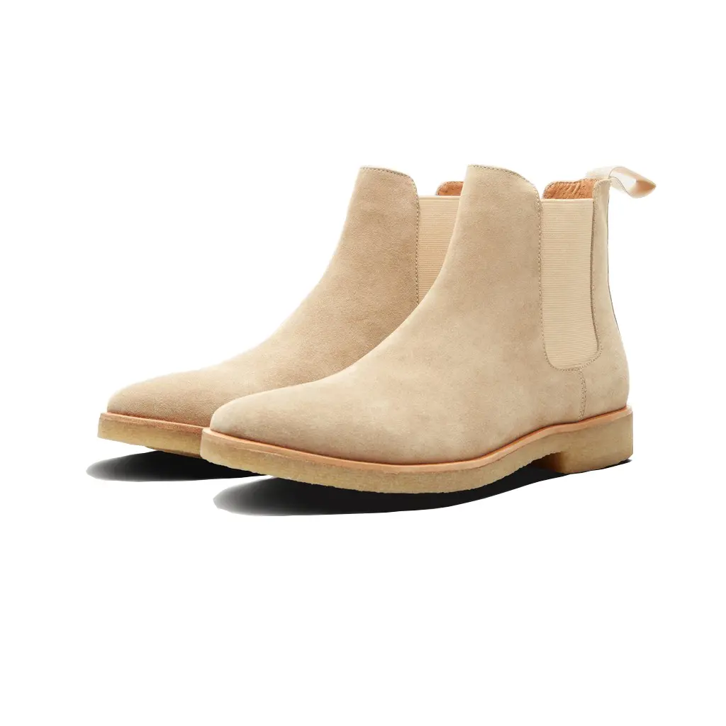 Chelsea Boots Da Lộn Màu Tan Boots Nam Tăng Cao Bí Mật Jean