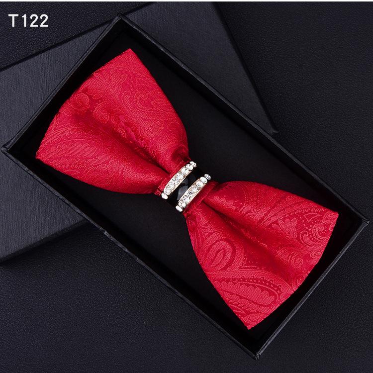 Product Introduction of 6*12cm Red Navy Blue Black Bow Ties Butterfly Banquet Polka Dot Floral Bowtie Accessories Double-layer Jacquard Business Gift Wedding for Men 14