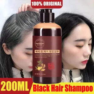 Yurizumi Shampoo Penghitam 300ml Rambut Shampo Uban Permanen Original Shampoo Pewarna Rambut Sampo Semir Rambut Hitam Natural Herbal Polygonum Multiflorum Black Hair Shampoo