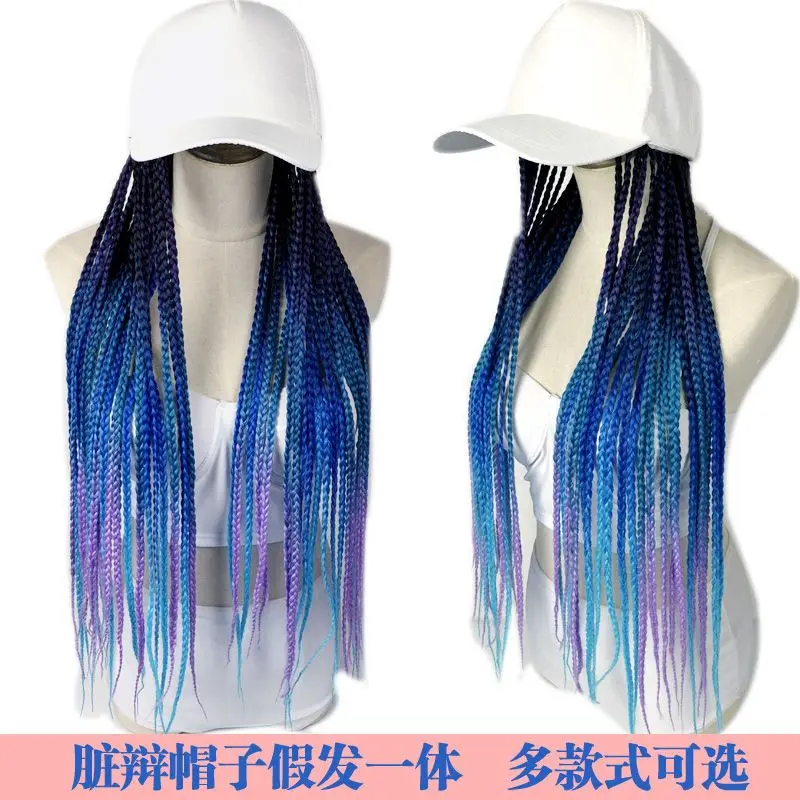 Tóc Giả Mũ Dreadlocks, Tích Hợp, Thời Trang, Phong Cách Hộp Đêm, Hip Hop, Reggae, Bện Châu Phi, Xu Hướng Gradient Cầu Vồng Đầy Màu Sắc