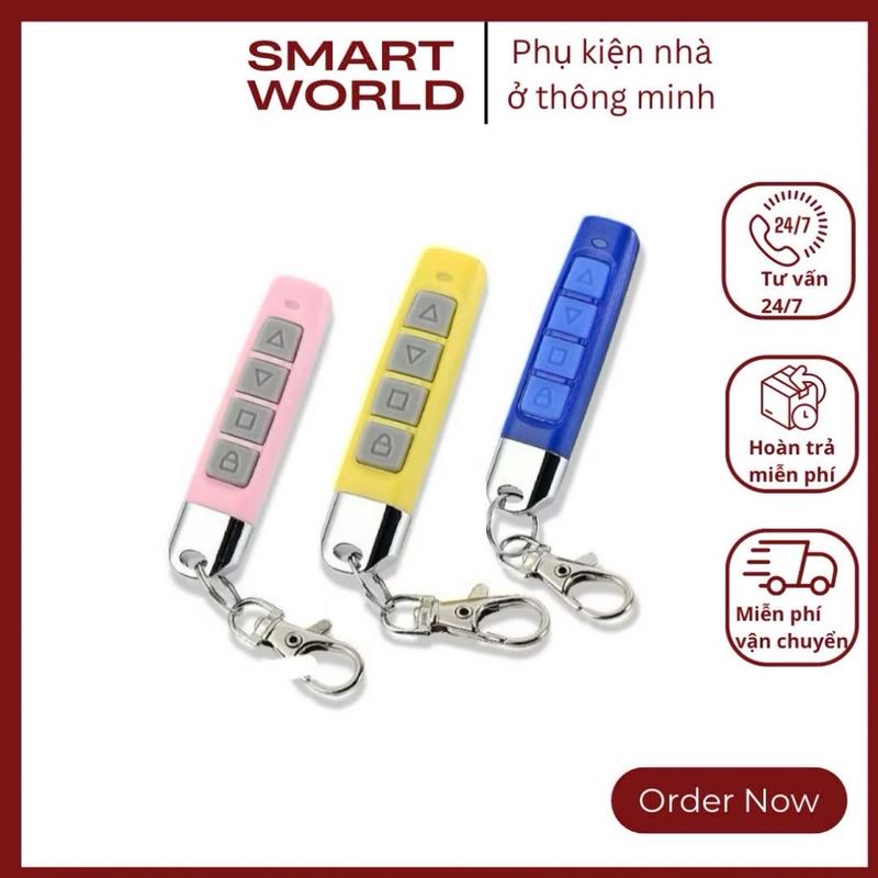 Remote điều khiển cửa cuốn 433mhz thông minh thiết kế đẹp mắt nhỏ gọn-Mã học lệnh học được cho mã gạt 8 số, mã cố định, mã sao chép die uk